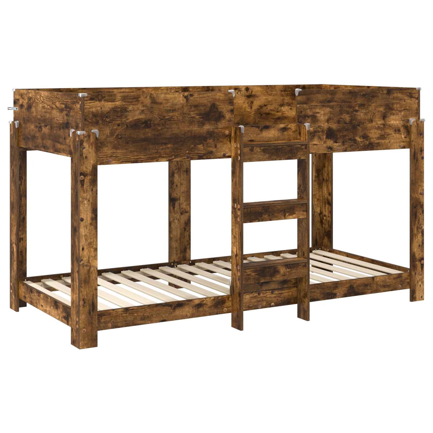 vidaXL Bunk Bed for Kids Smoked Oak 80 x 200 cm Engineered Wood