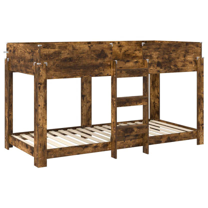 vidaXL Bunk Bed for Kids Smoked Oak 80 x 200 cm Engineered Wood