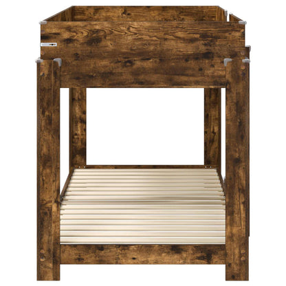 vidaXL Bunk Bed for Kids Smoked Oak 80 x 200 cm Engineered Wood