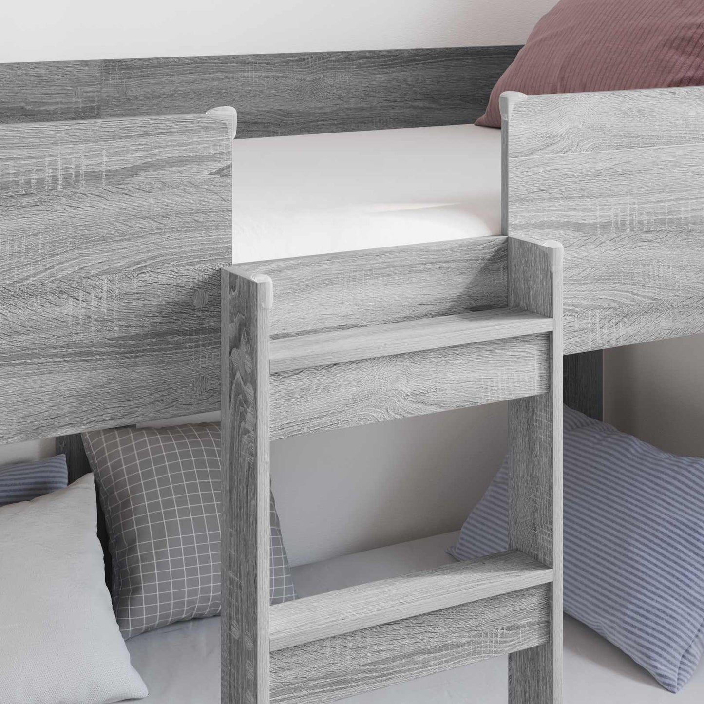 vidaXL Bunk Bed for Kids Grey Sonoma 80 x 200 cm Engineered Wood