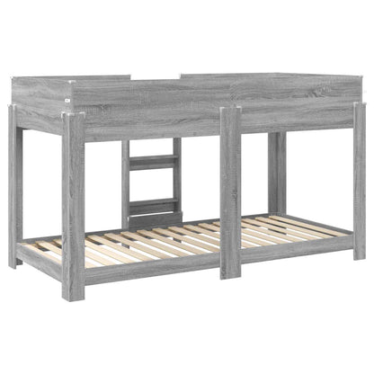 vidaXL Bunk Bed for Kids Grey Sonoma 80 x 200 cm Engineered Wood