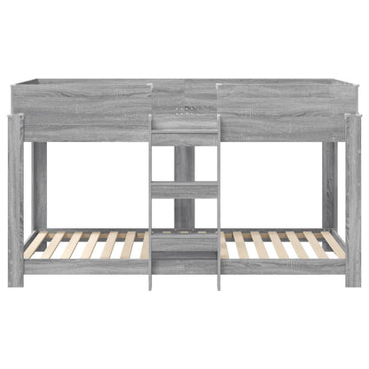 vidaXL Bunk Bed for Kids Grey Sonoma 90 x 200 cm Engineered Wood