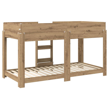 vidaXL Bunk Bed for Kids Artisan Oak 80 x 200 cm Engineered Wood