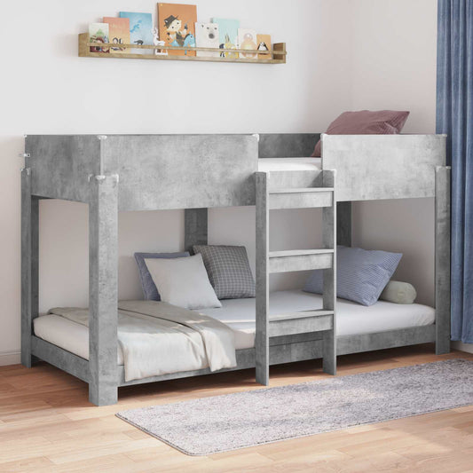 vidaXL Bunk Bed for Kids Concrete Grey 90 x 190 cm Engineered Wood