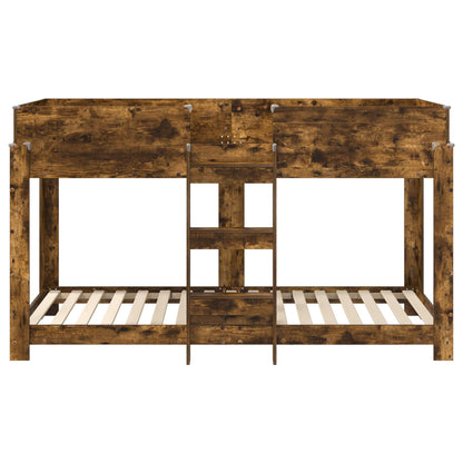 vidaXL Bunk Bed for Kids Smoked Oak 90 x 190 cm Engineered Wood