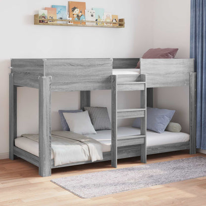 vidaXL Bunk Bed for Kids Grey Sonoma 90 x 190 cm Engineered Wood