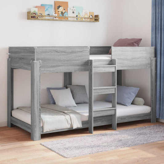 vidaXL Bunk Bed for Kids Grey Sonoma 90 x 190 cm Engineered Wood