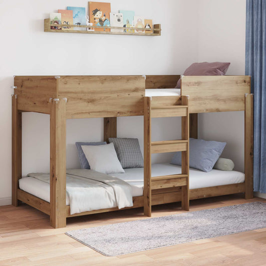 vidaXL Bunk Bed for Kids Artisan Oak 90 x 190 cm Engineered Wood