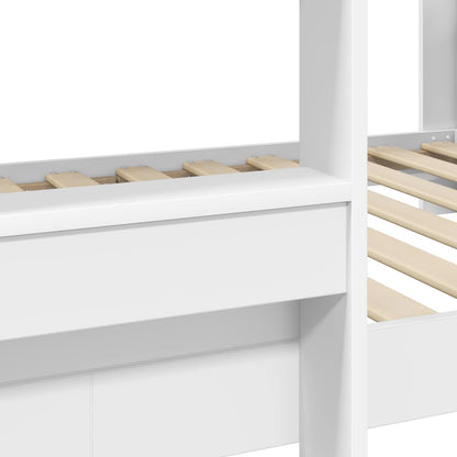 vidaXL Bunk Bed for Kids White 75 x 190 cm Engineered Wood