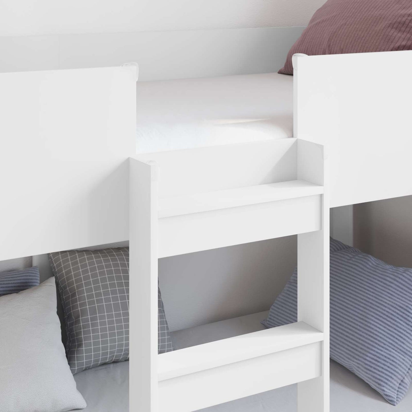 vidaXL Bunk Bed for Kids White 75 x 190 cm Engineered Wood