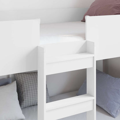 vidaXL Bunk Bed for Kids White 75 x 190 cm Engineered Wood