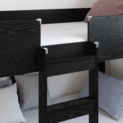 vidaXL Bunk Bed for Kids Black Oak 75 x 190 cm Engineered Wood