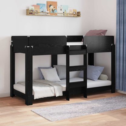 vidaXL Bunk Bed for Kids Black Oak 75 x 190 cm Engineered Wood