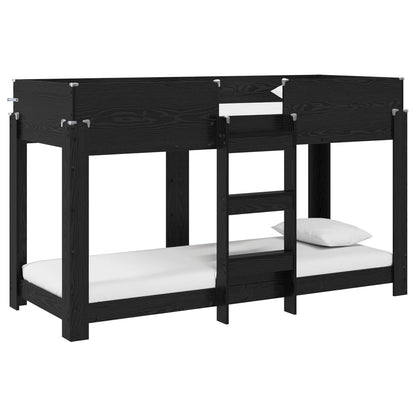 vidaXL Bunk Bed for Kids Black Oak 75 x 190 cm Engineered Wood