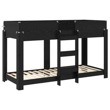 vidaXL Bunk Bed for Kids Black Oak 75 x 190 cm Engineered Wood
