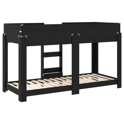 vidaXL Bunk Bed for Kids Black Oak 75 x 190 cm Engineered Wood