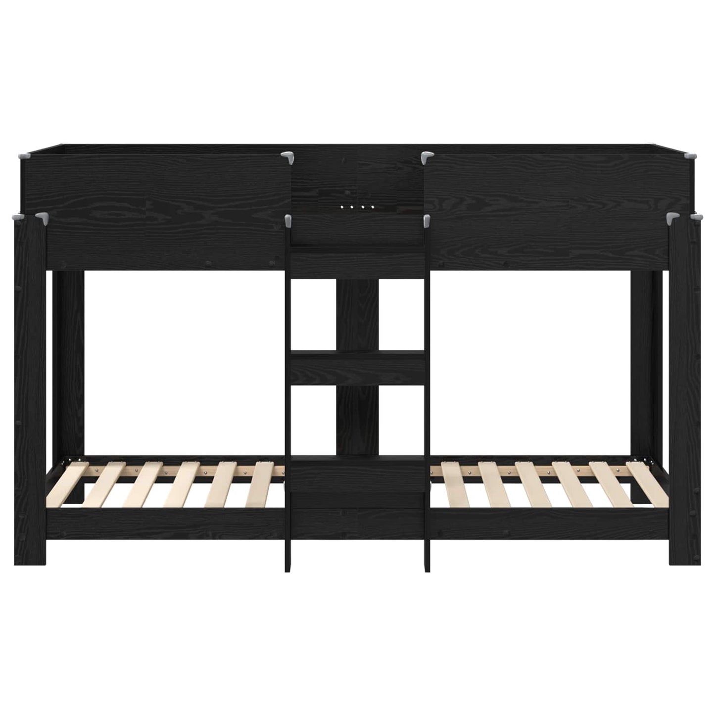 vidaXL Bunk Bed for Kids Black Oak 75 x 190 cm Engineered Wood