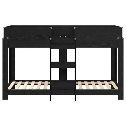 vidaXL Bunk Bed for Kids Black Oak 75 x 190 cm Engineered Wood