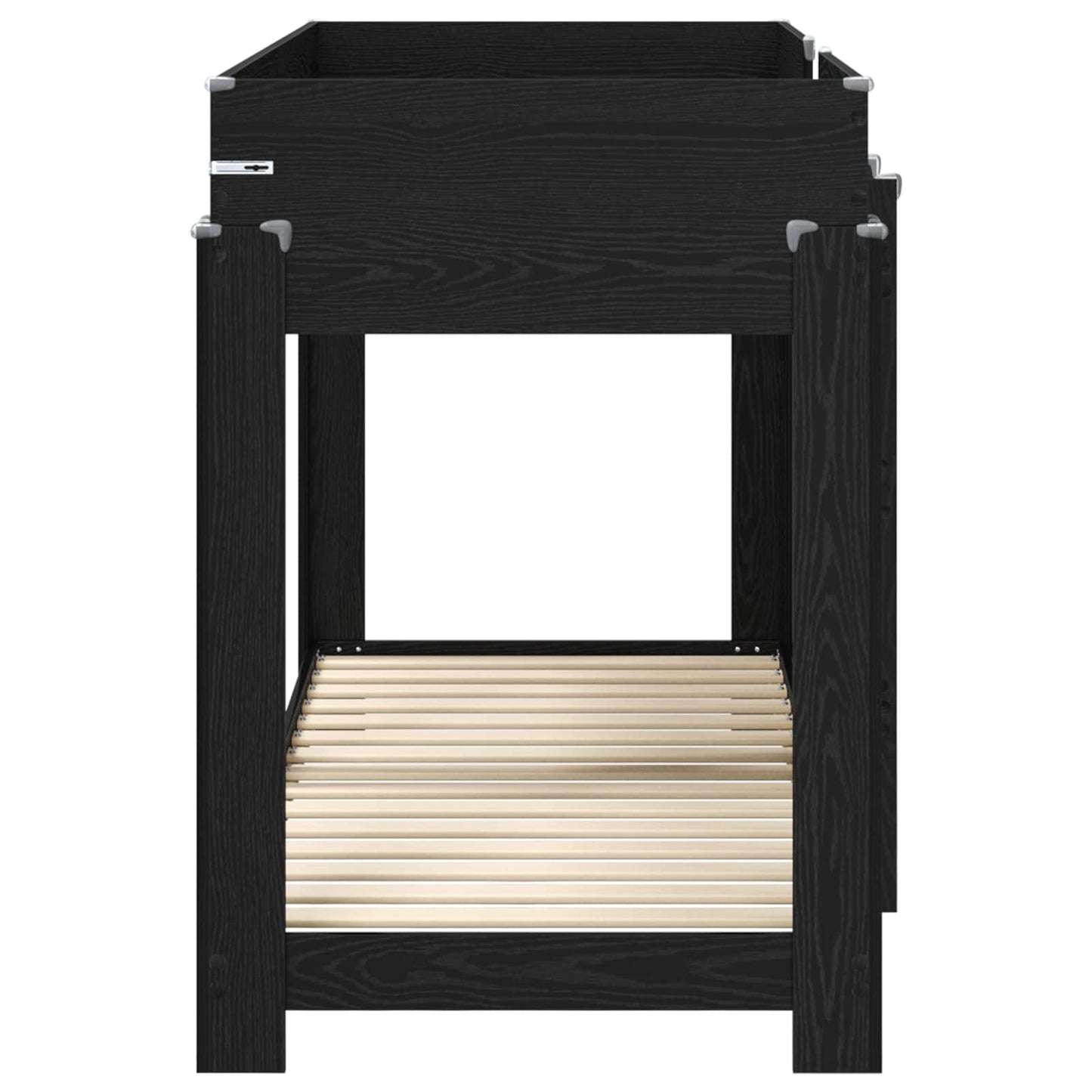 vidaXL Bunk Bed for Kids Black Oak 75 x 190 cm Engineered Wood