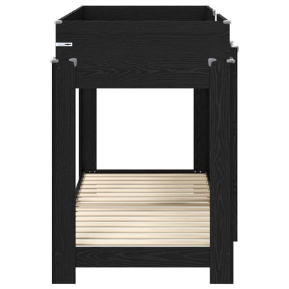 vidaXL Bunk Bed for Kids Black Oak 75 x 190 cm Engineered Wood