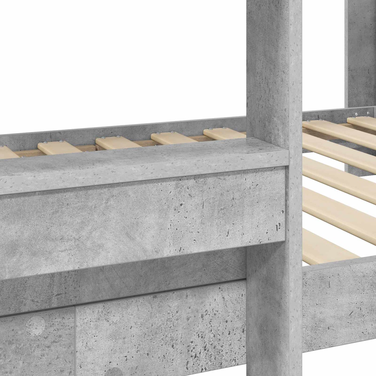 vidaXL Bunk Bed for Kids Concrete Grey 75 x 190 cm Engineered Wood