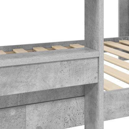 vidaXL Bunk Bed for Kids Concrete Grey 75 x 190 cm Engineered Wood