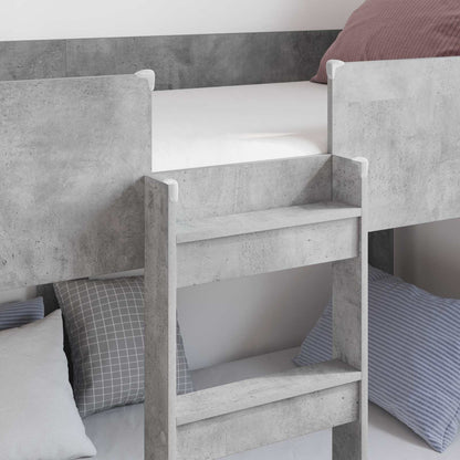 vidaXL Bunk Bed for Kids Concrete Grey 75 x 190 cm Engineered Wood