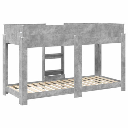 vidaXL Bunk Bed for Kids Concrete Grey 75 x 190 cm Engineered Wood