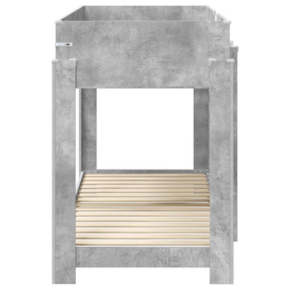 vidaXL Bunk Bed for Kids Concrete Grey 75 x 190 cm Engineered Wood