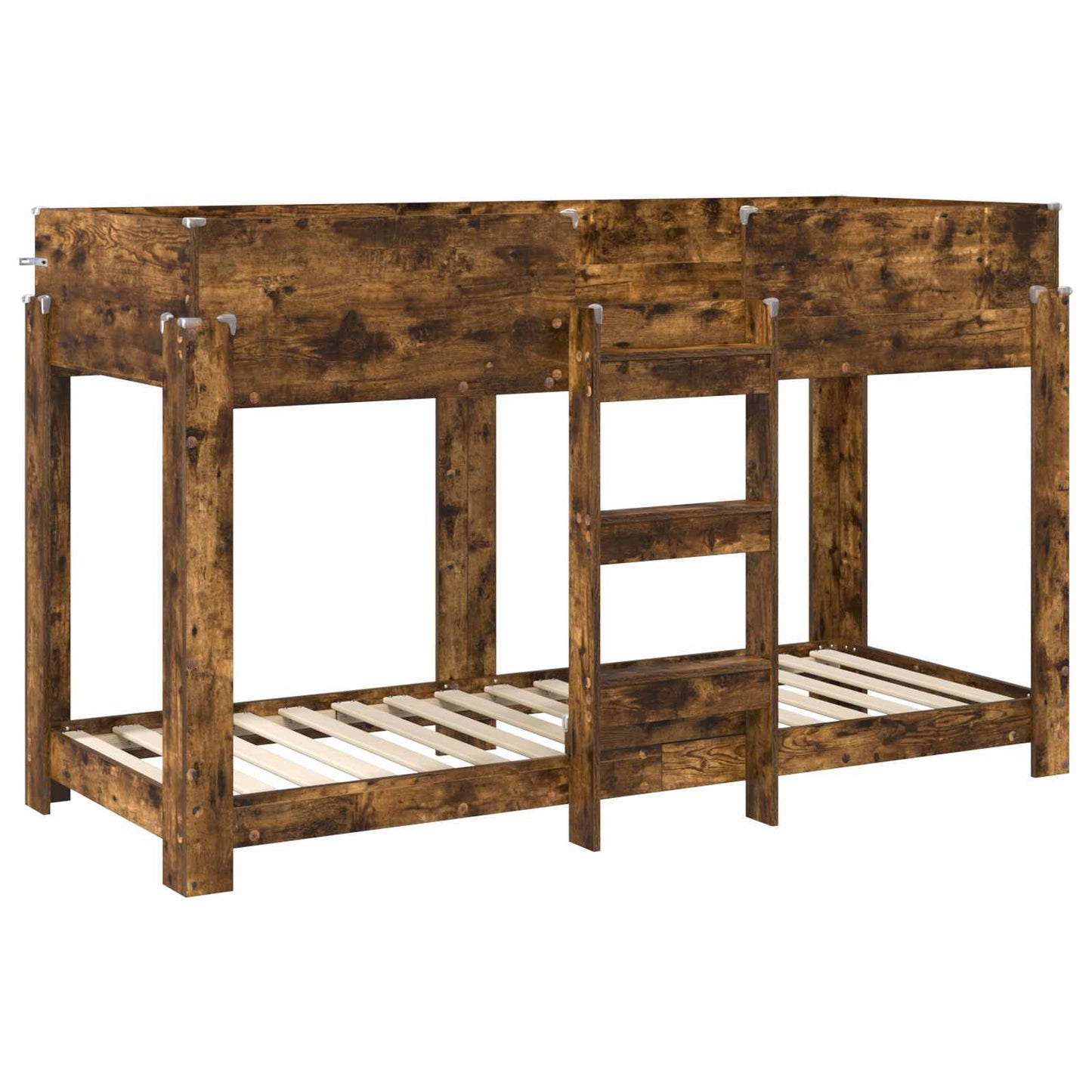 vidaXL Bunk Bed for Kids Smoked Oak 75 x 190 cm Engineered Wood