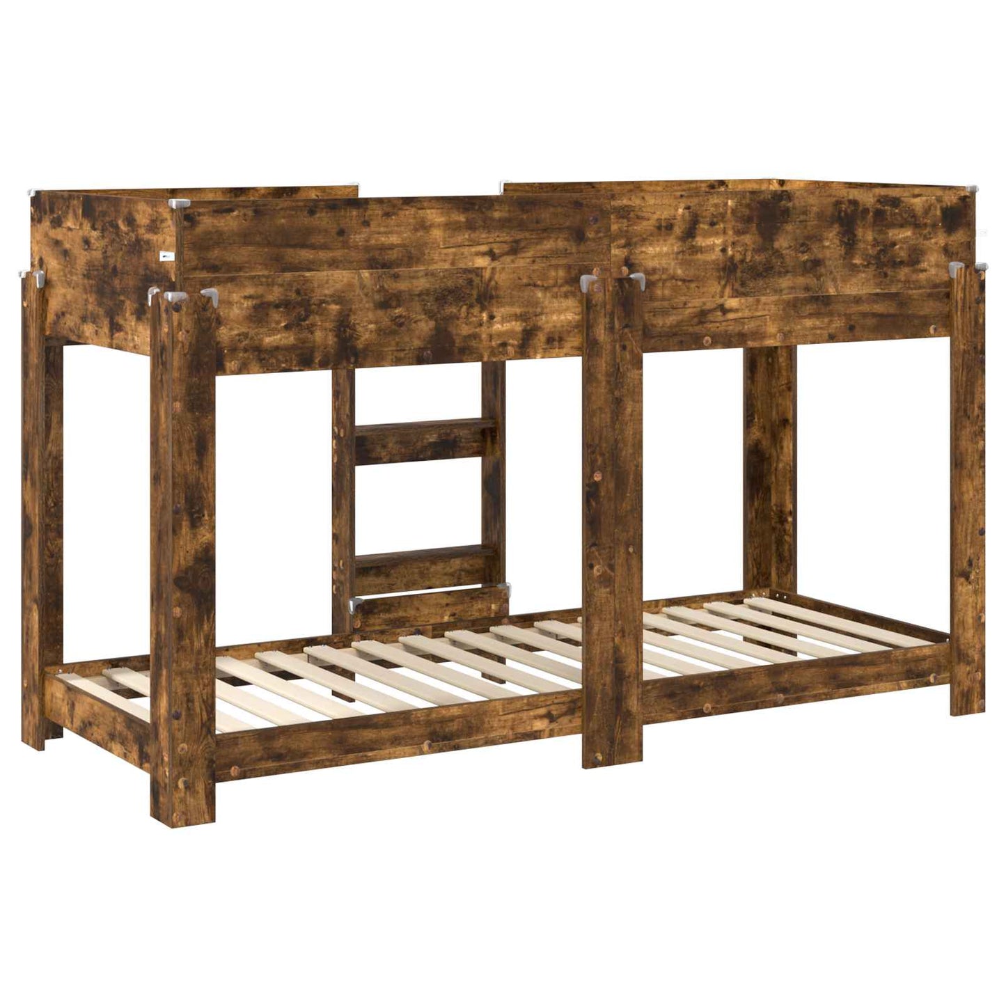 vidaXL Bunk Bed for Kids Smoked Oak 75 x 190 cm Engineered Wood