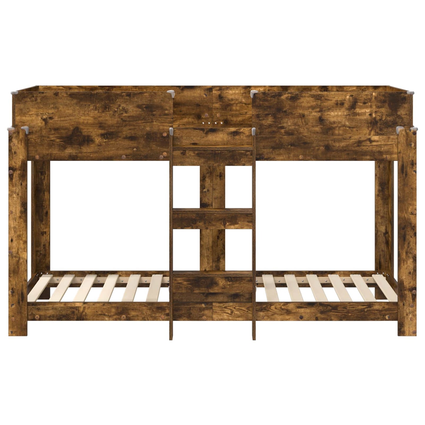 vidaXL Bunk Bed for Kids Smoked Oak 75 x 190 cm Engineered Wood