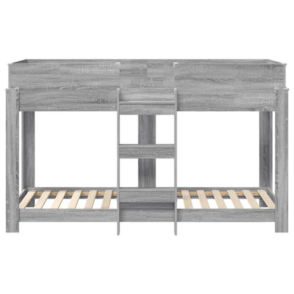 vidaXL Bunk Bed for Kids Grey Sonoma 75 x 190 cm Engineered Wood