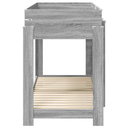 vidaXL Bunk Bed for Kids Grey Sonoma 75 x 190 cm Engineered Wood