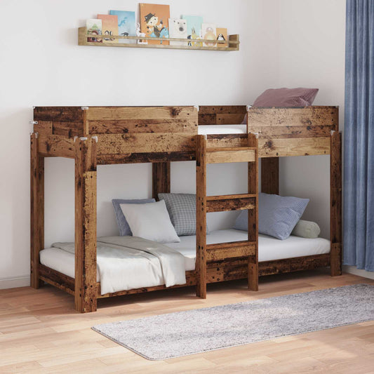 vidaXL Bunk Bed for Kids Old Wood 75 x 190 cm Engineered Wood