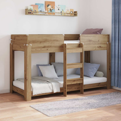 vidaXL Bunk Bed for Kids Artisan Oak 75 x 190 cm Engineered Wood