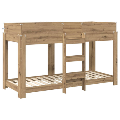 vidaXL Bunk Bed for Kids Artisan Oak 75 x 190 cm Engineered Wood