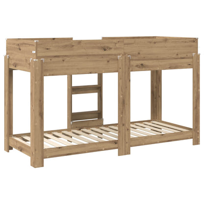 vidaXL Bunk Bed for Kids Artisan Oak 75 x 190 cm Engineered Wood