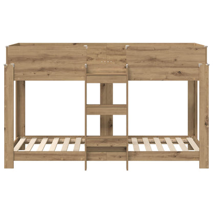 vidaXL Bunk Bed for Kids Artisan Oak 75 x 190 cm Engineered Wood