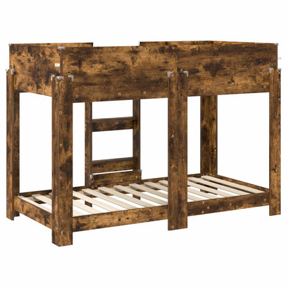 vidaXL Bunk Bed for Kids Smoked Oak 80 x 160 cm Engineered Wood