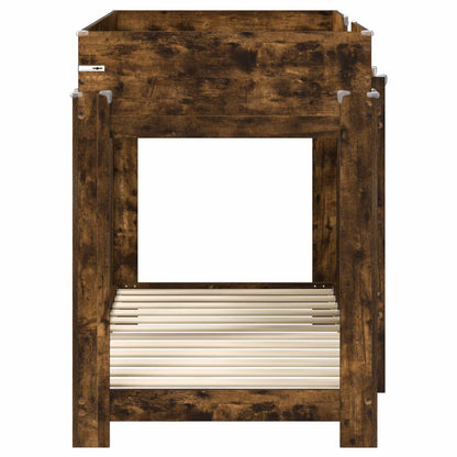 vidaXL Bunk Bed for Kids Smoked Oak 80 x 160 cm Engineered Wood
