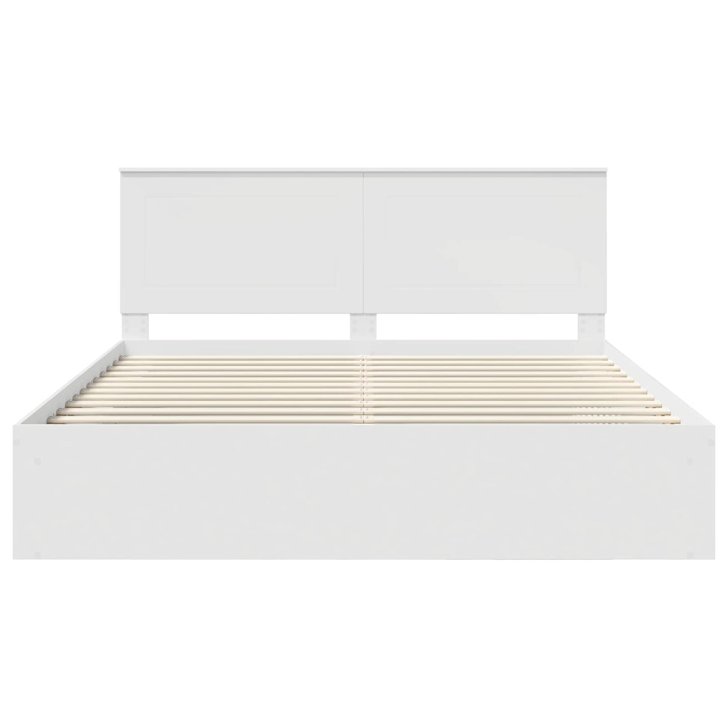 vidaXL Bed Frame with Headboard White 200 x 200 cm Solid Pine Wood