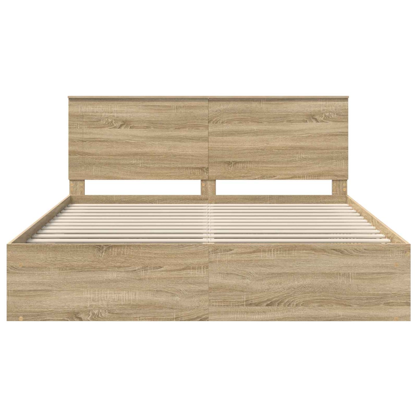 vidaXL Bed Frame with Headboard Sonoma 200 x 200 cm Solid Pine Wood