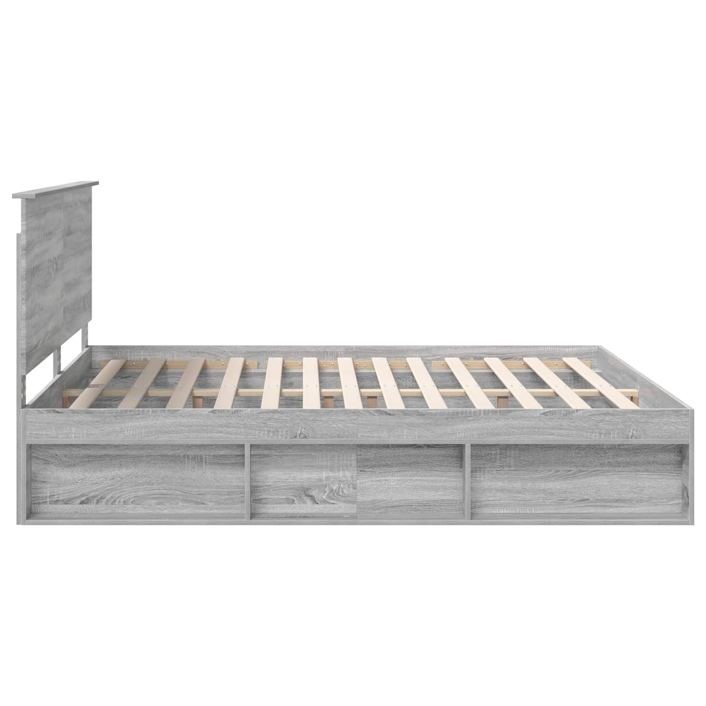 vidaXL Bed Frame Grey Sonoma 200 x 200 cm Solid Pine Wood