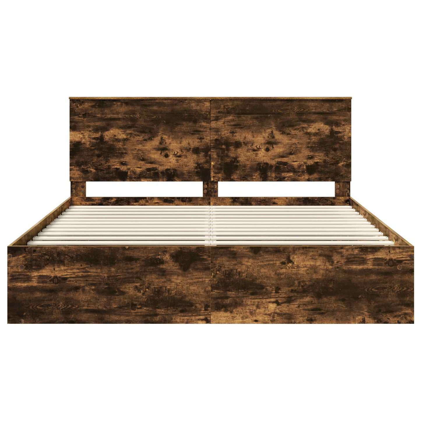 vidaXL Bed Frame Smoked Oak 180 x 200 cm Solid Pine Wood