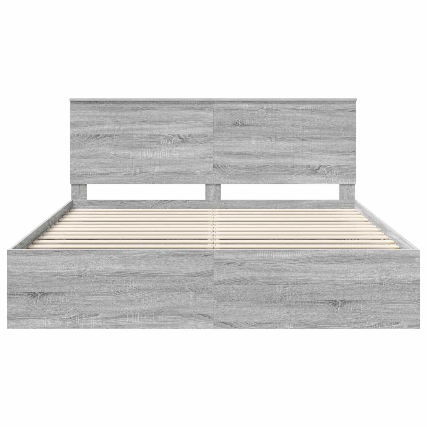 vidaXL Bed Frame Grey Sonoma 180 x 200 cm Solid Pine Wood