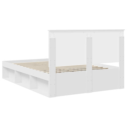 vidaXL Bed Frame with Headboard White 150 x 200 cm Solid Pine Wood