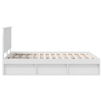 vidaXL Bed Frame with Headboard White 150 x 200 cm Solid Pine Wood