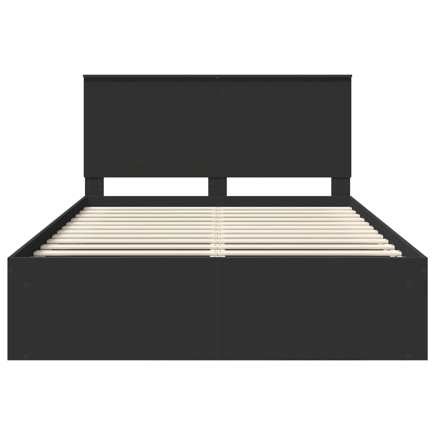 vidaXL Bed Frame with Headboard Black 150 x 200 cm Solid Pine Wood