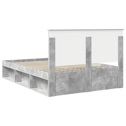 vidaXL Bed Frame Concerte Grey 150 x 200 cm Solid Pine Wood